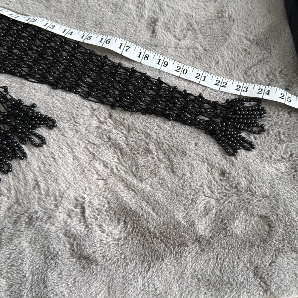Black beaded shrug  bolero with Honeycomb Pattern - Picture 7 of 7